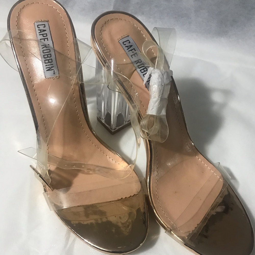 Cape Robbin Clear Chunky Heels No Box